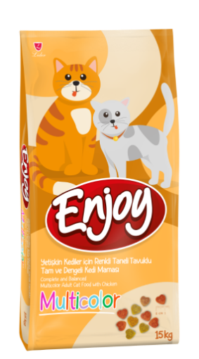 ENJOY KEDİ MAMASI 15 KG TAVUK ETLİ RENKLİ *ENJ07 resmi