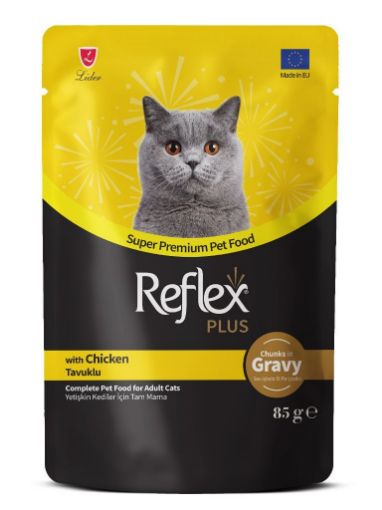 REFLEX POUCH KEDI 85 GR TAVUKLU *RFK83 resmi