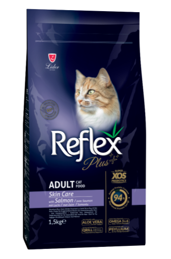 REFLEX PLUS KEDİ MAMASI 1,5 KG SKIN CARE SOMONLU *RFX313 resmi