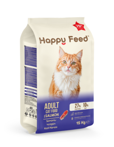 NEW HAPPY FEED KEDİ MAMASI 15 KG BALIKLI resmi