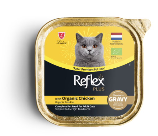 REFLEX FOLYO KEDİ 85GR ORGANİK TAVUKLU resmi