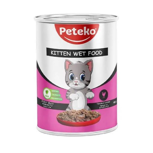 PETEKO KEDİ KONSERVESİ 400GR YAVRU TAVUKLU JELLİ resmi
