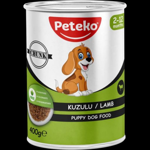 PETEKO KONSERVE KÖPEK MAMASI YAVRU KUZULU JELLİ 400GR resmi