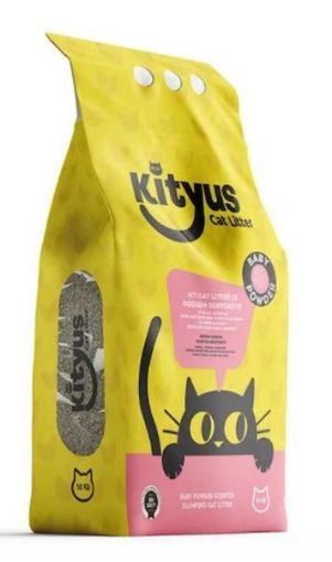 KİTYUS KEDİ KUMU 10 KG BENTONİT BEBEK PUDRALI resmi