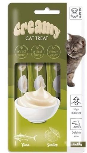 M-PETS KEDİ KREMA 4X15GR TON BALIKLI VE DENİZ TARAKLI resmi