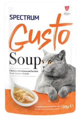 SPECTRUM GUSTO TAVUKLU SOMONLU KABAKLI KEDİ ÇORBASI 50GR resmi