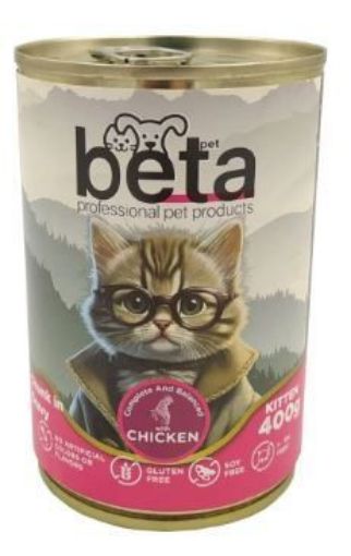 BETA KEDI KONS. 400 GR KIYILMIS TAVUKLU *20 resmi