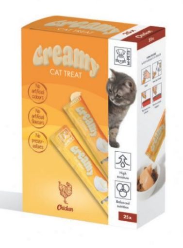 M-PETS KREMA KEDİ ÖDÜL MAMASI 25X15GR TAVUKLU resmi