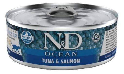 N&D OCE KONSERVE KEDİ 70 GR TON BALIKLI & SOMONLU resmi